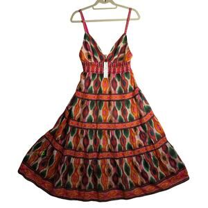 Alice+Olivia NWT Sz10 Santina Tiered Midi Silk blend Sexy Romantic MSRP$498 Flaw